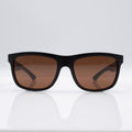 Matte Black Carbon Inverted sunglasses with bronze lenses, angled profile showing carbon-inspired frame detail.