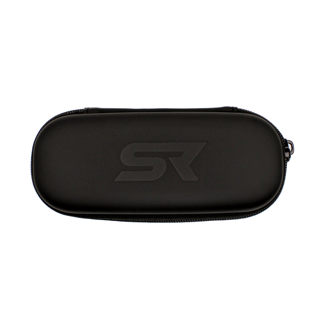 SR Performance Eyewear protective sunglasses case with embossed SR logo and durable matte black design
